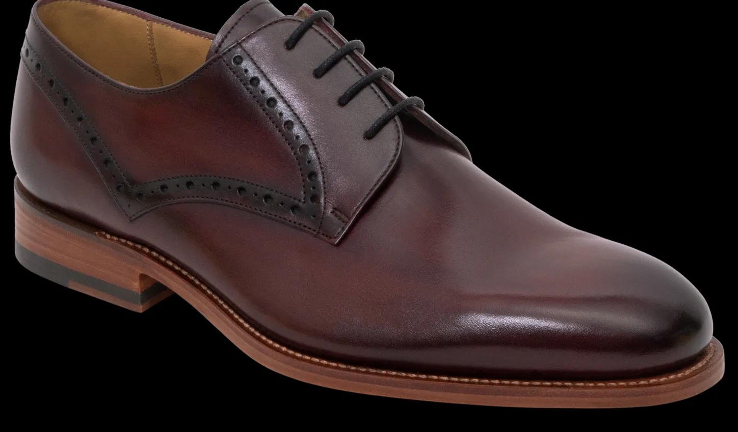 Cheap Trent- Hand Brushed Burgundy Mens Brogues | Mens Derbys