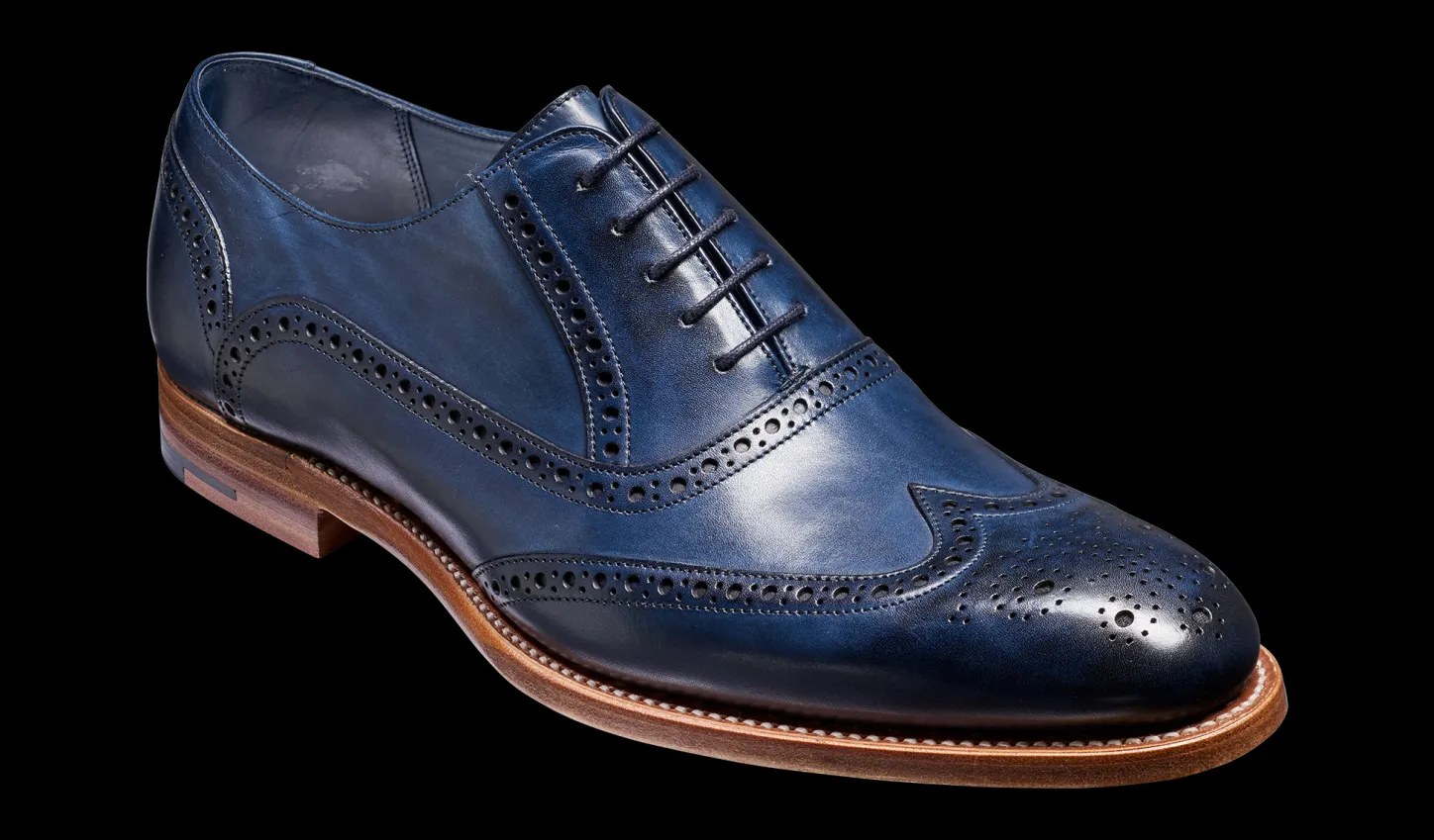 Fashion Valiant - Navy Hand Painted Mens Brogues | Mens Oxfords