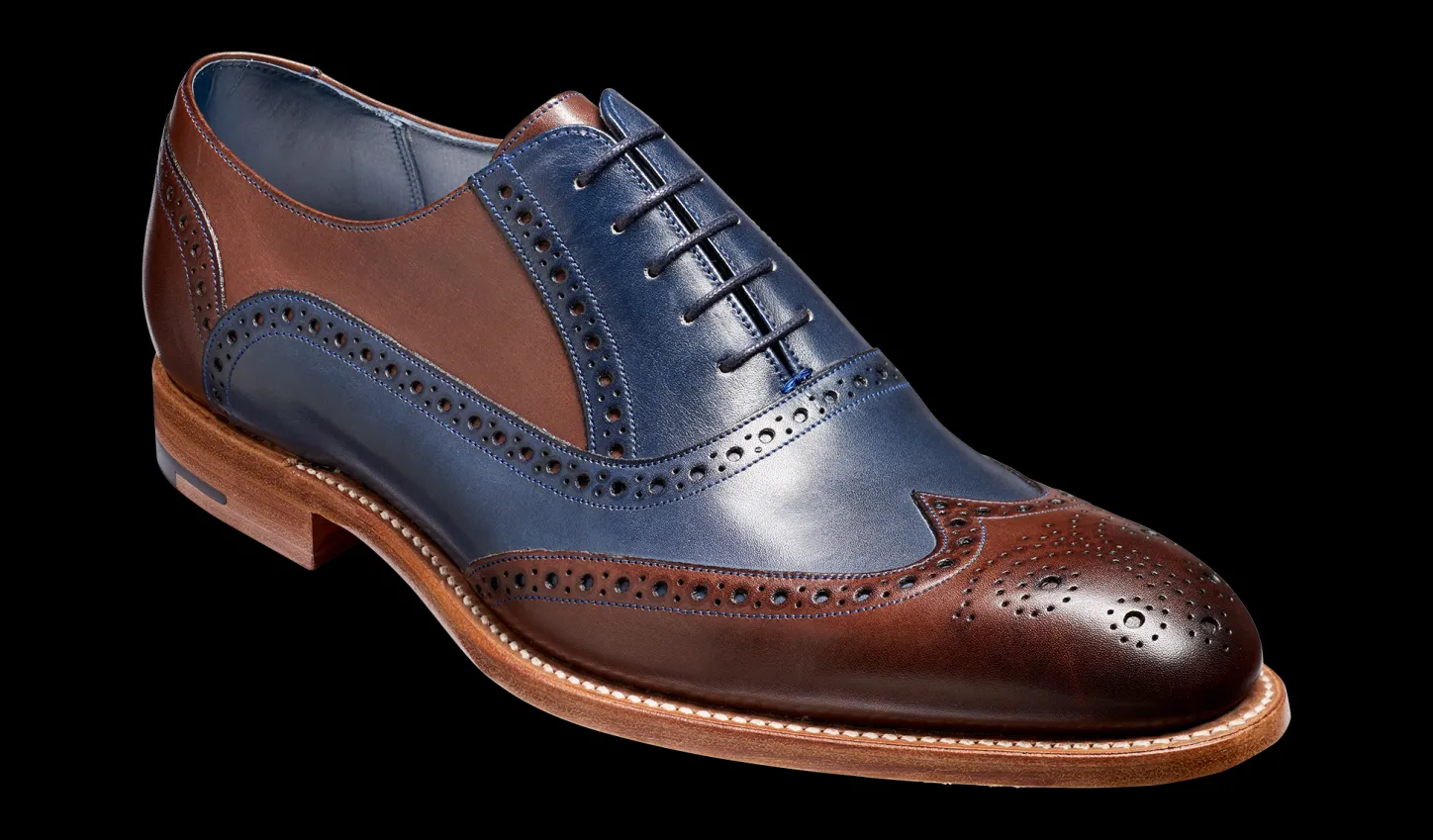 Outlet Valiant Multi - Ebony / Navy Hand Painted Mens Brogues | Mens Oxfords