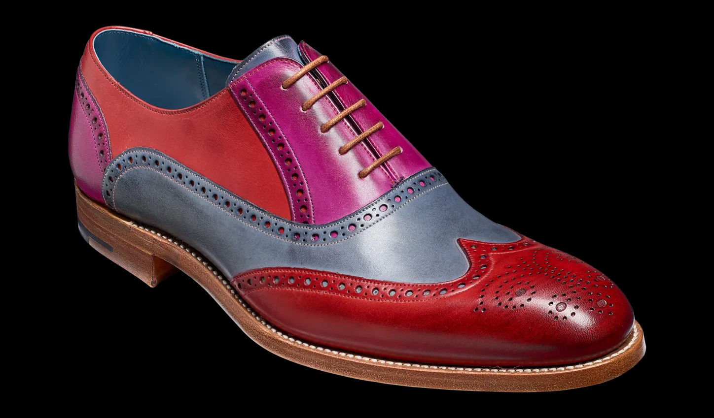 Shop Valiant Multi - Red / Grey / Purple Hand Painted Mens Oxfords | Mens Brogues