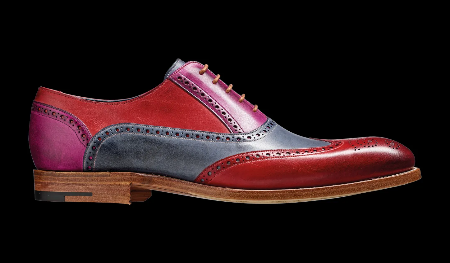 Shop Valiant Multi - Red / Grey / Purple Hand Painted Mens Oxfords | Mens Brogues