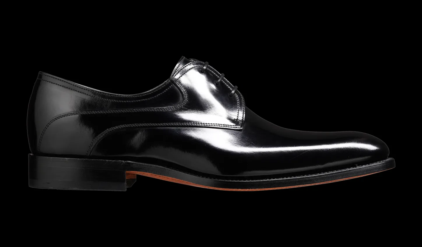 Hot Wickham - Black Hi-Shine Mens Derbys