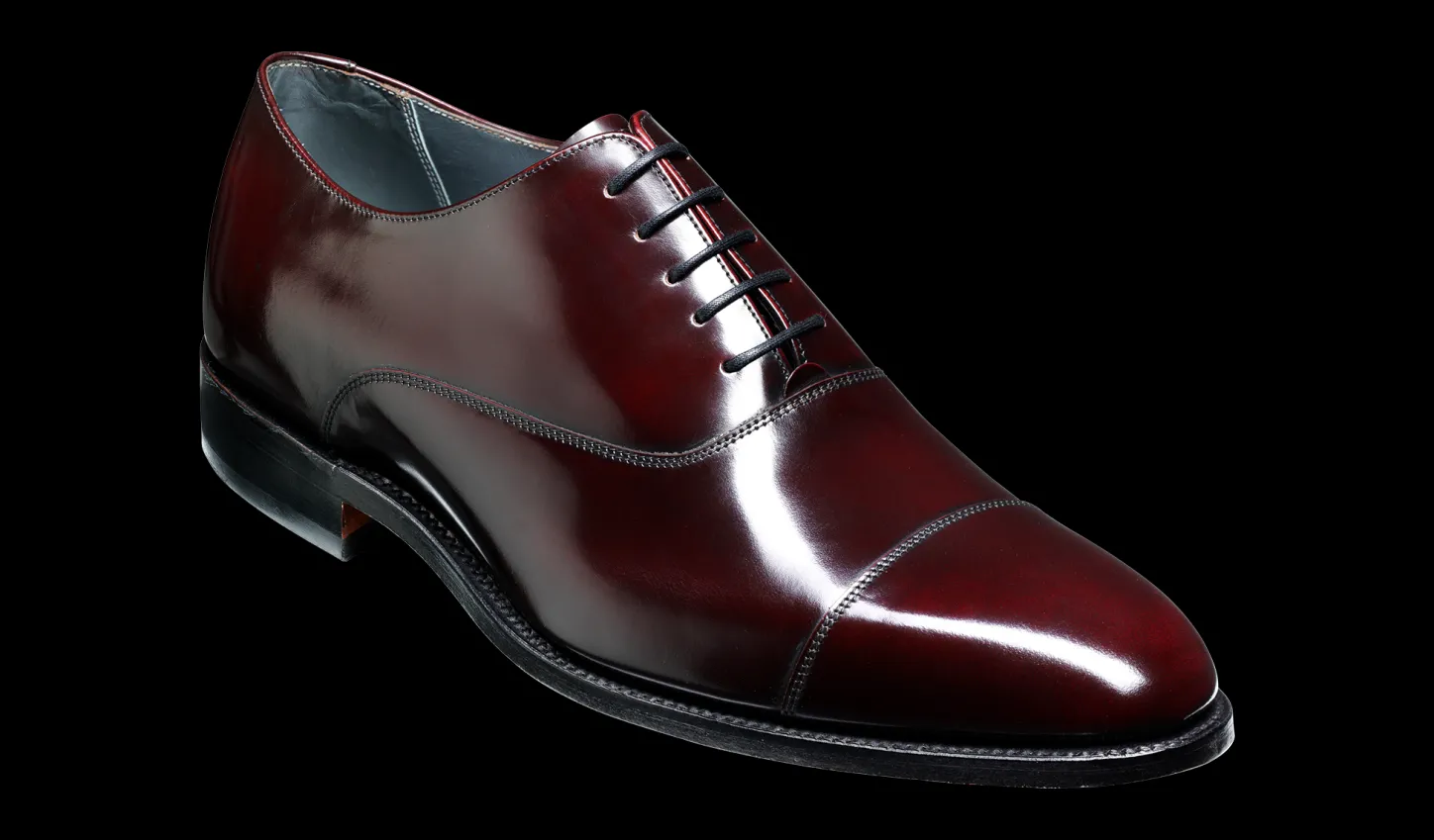 Shop Winsford - Burgundy Hi-Shine Mens Oxfords