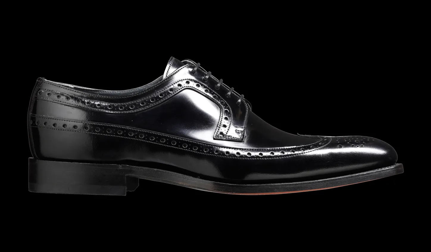 Cheap Woodbridge - Black Hi-Shine Mens Brogues | Mens Derbys