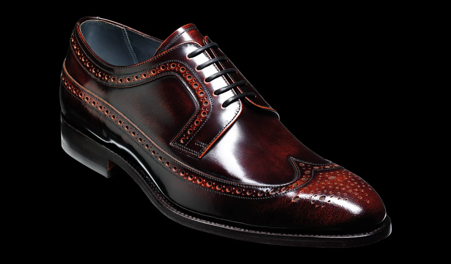 Cheap Woodbridge - Brandy Hi-Shine Mens Brogues | Mens Derbys